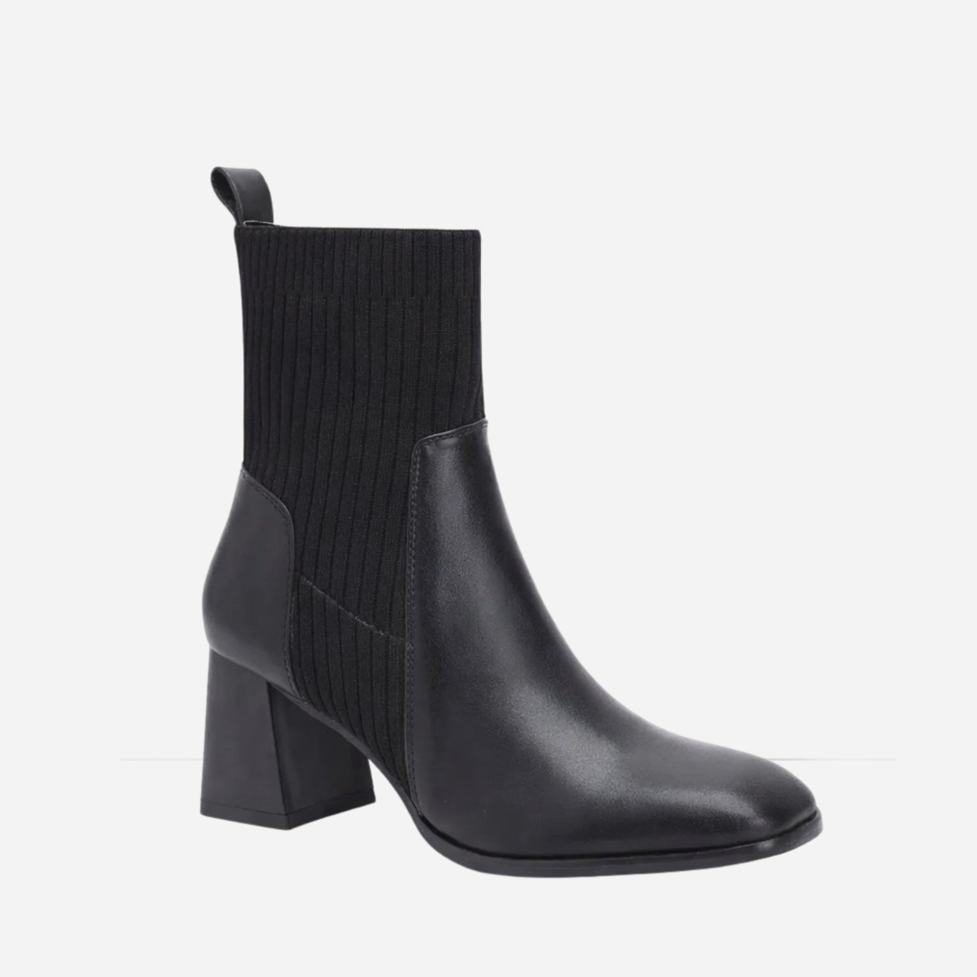 Bottines femme noire en simili cuir