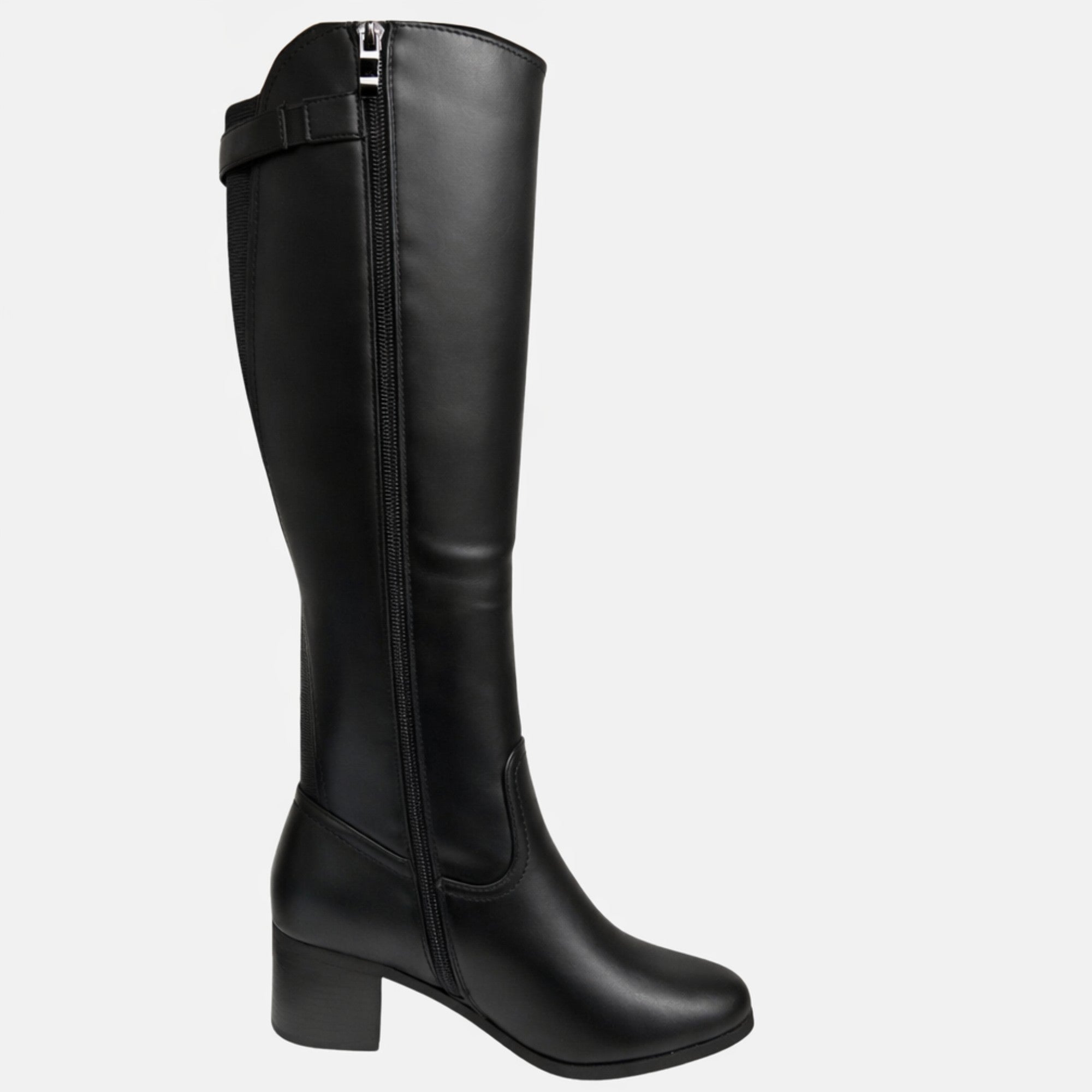 Bottes femme noires en simili cuir