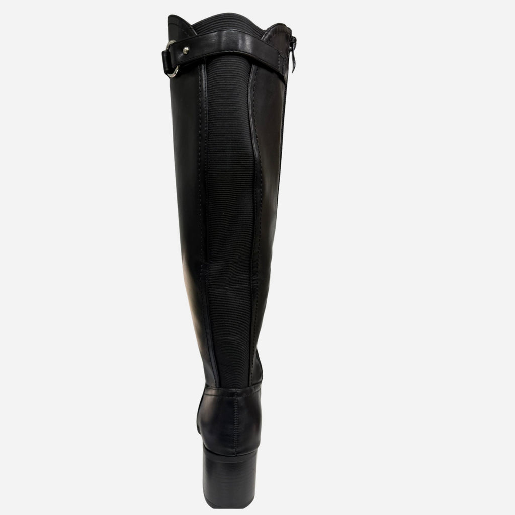 Bottes femme noires en simili cuir