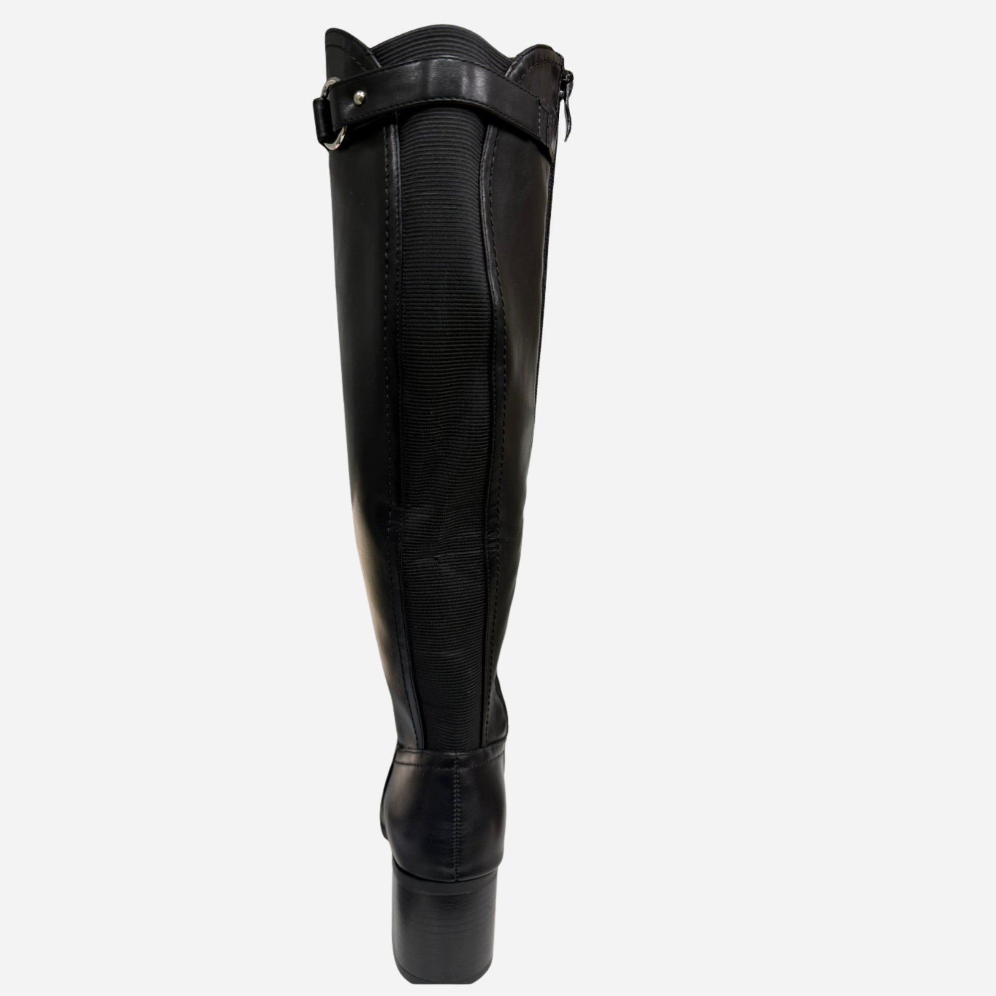 Bottes femme noires en simili cuir