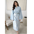 Ensemble jupe brocart bleu ciel 3 pièces