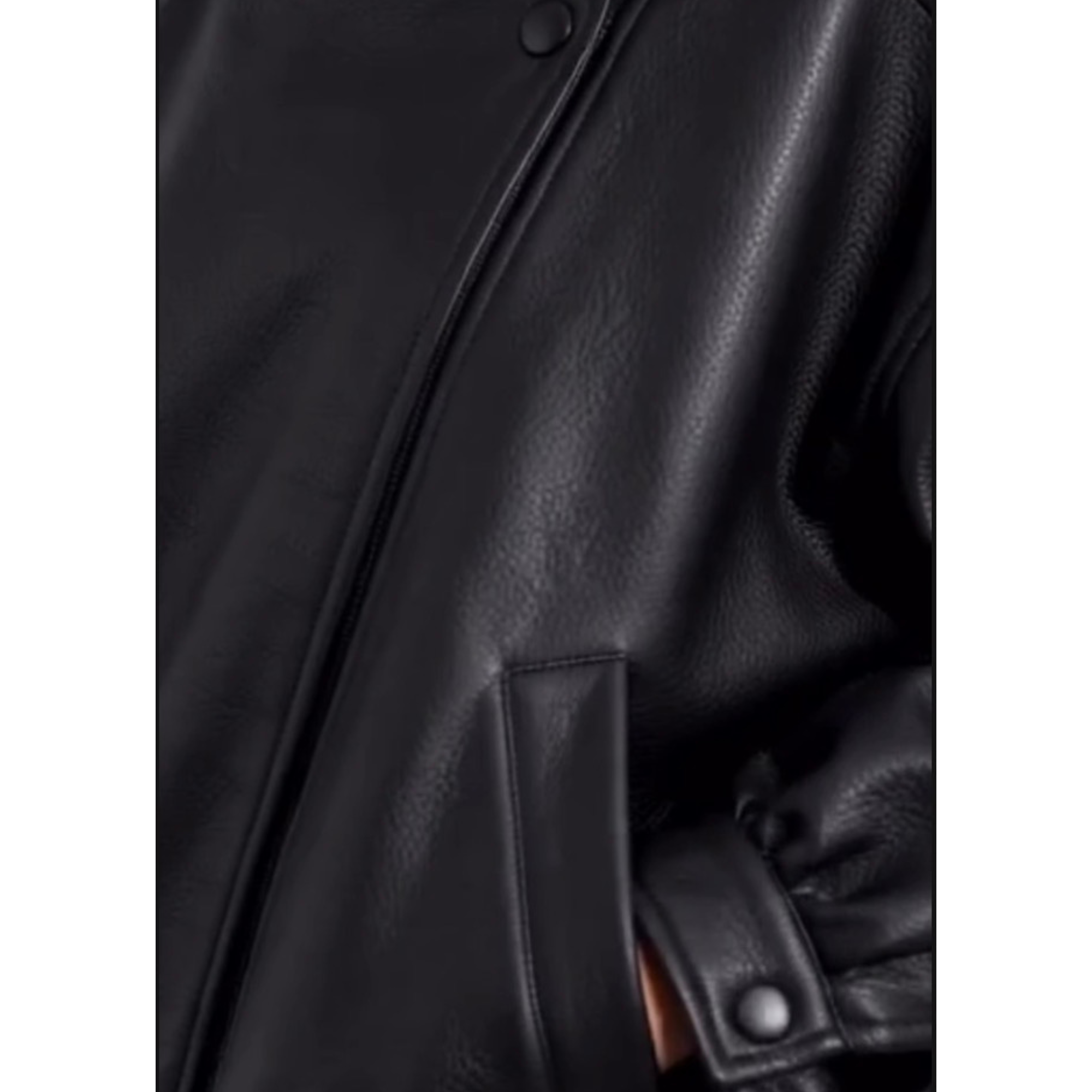 Blouson simili cuir grainé noir