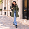 Parka mi longue doublée à capuche déperlante