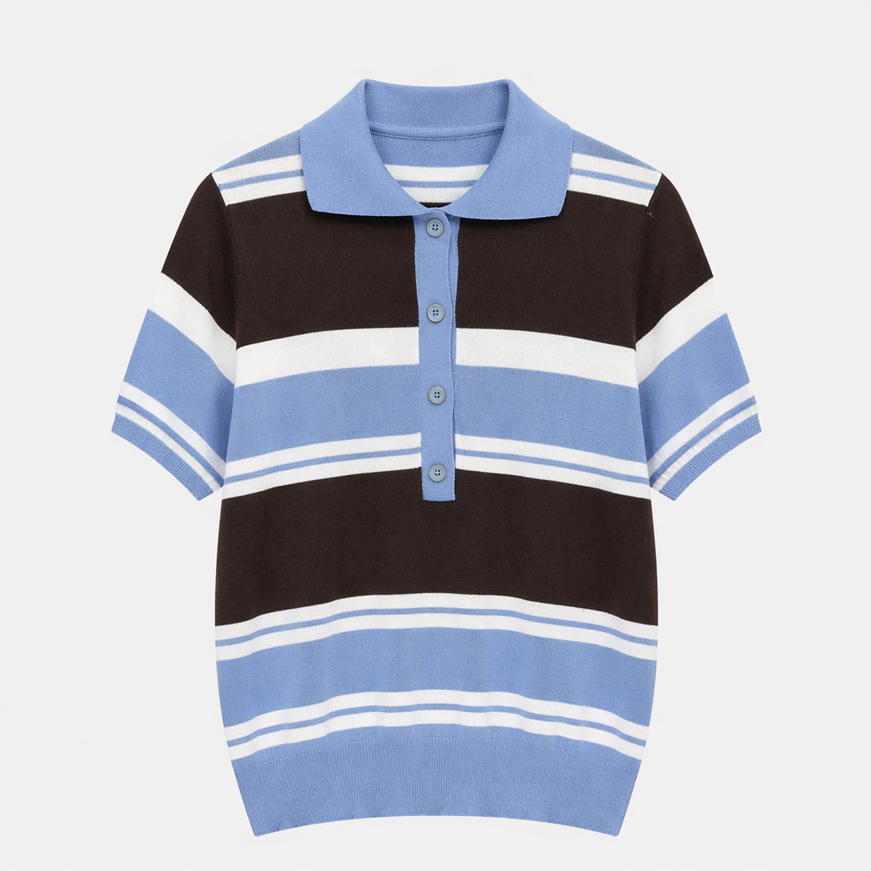 Polo à rayures en maille douce