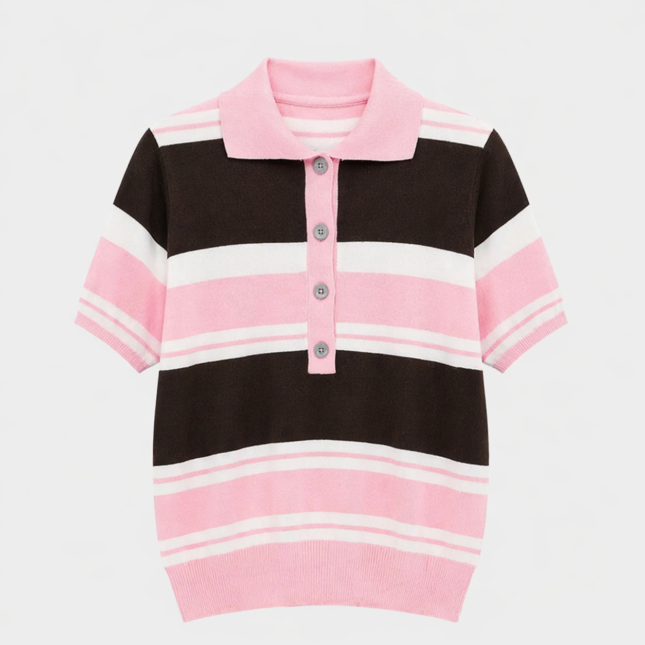 Polo à rayures en maille douce