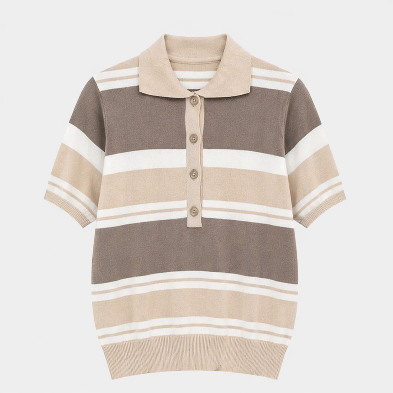 Polo à rayures en maille douce