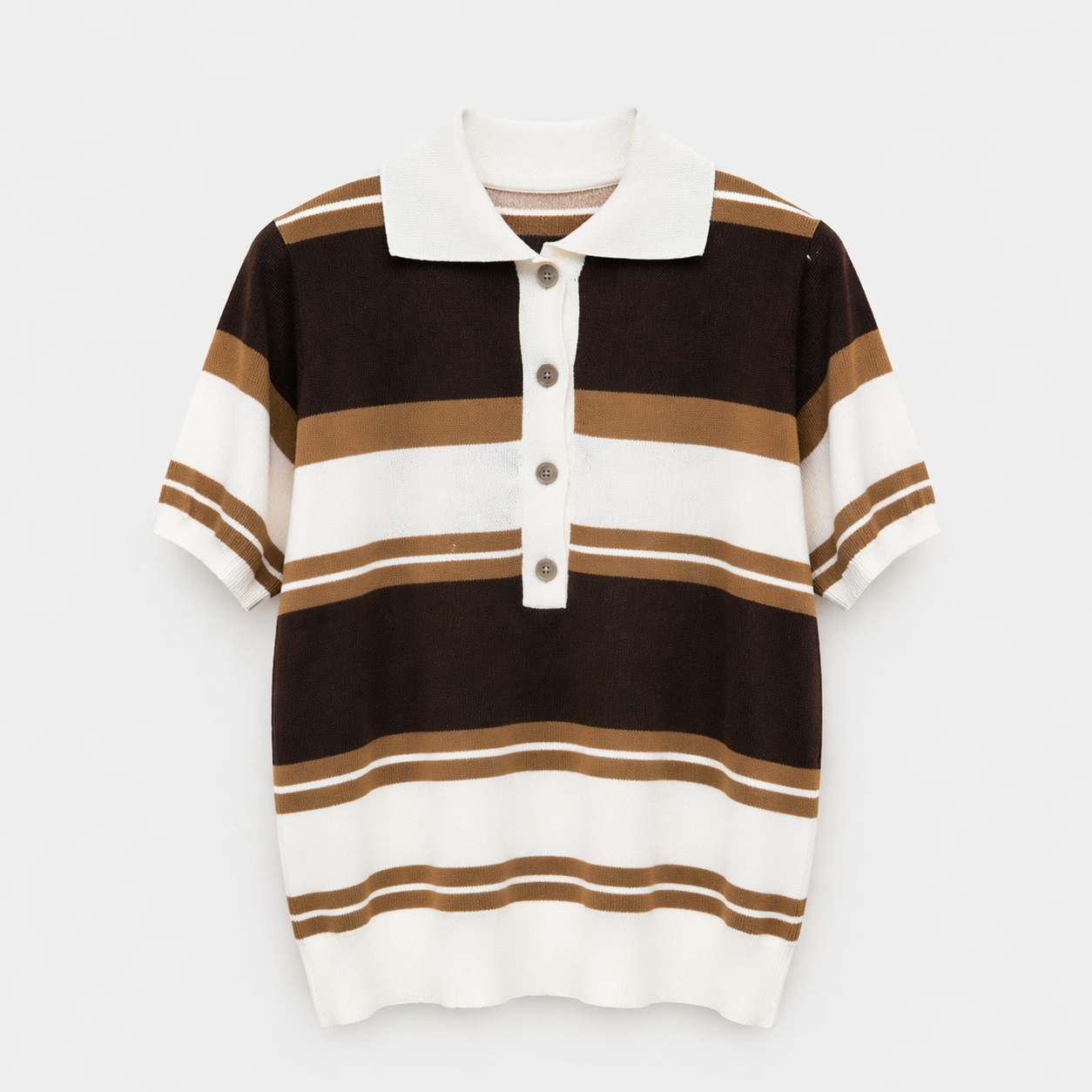 Polo à rayures en maille douce
