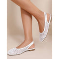Ballerines ouvertes résilles blanc