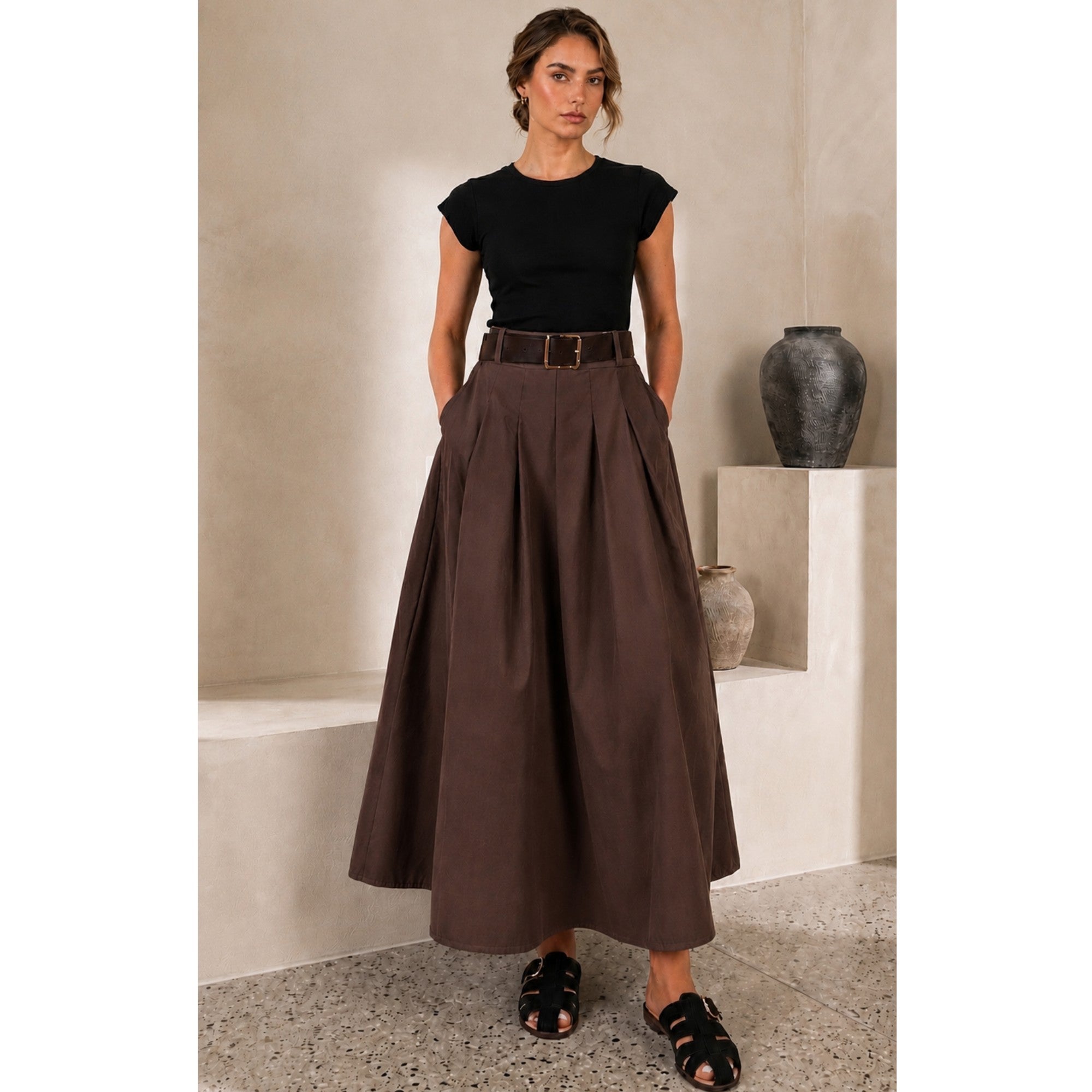 Jupe Longue avec Ceinture