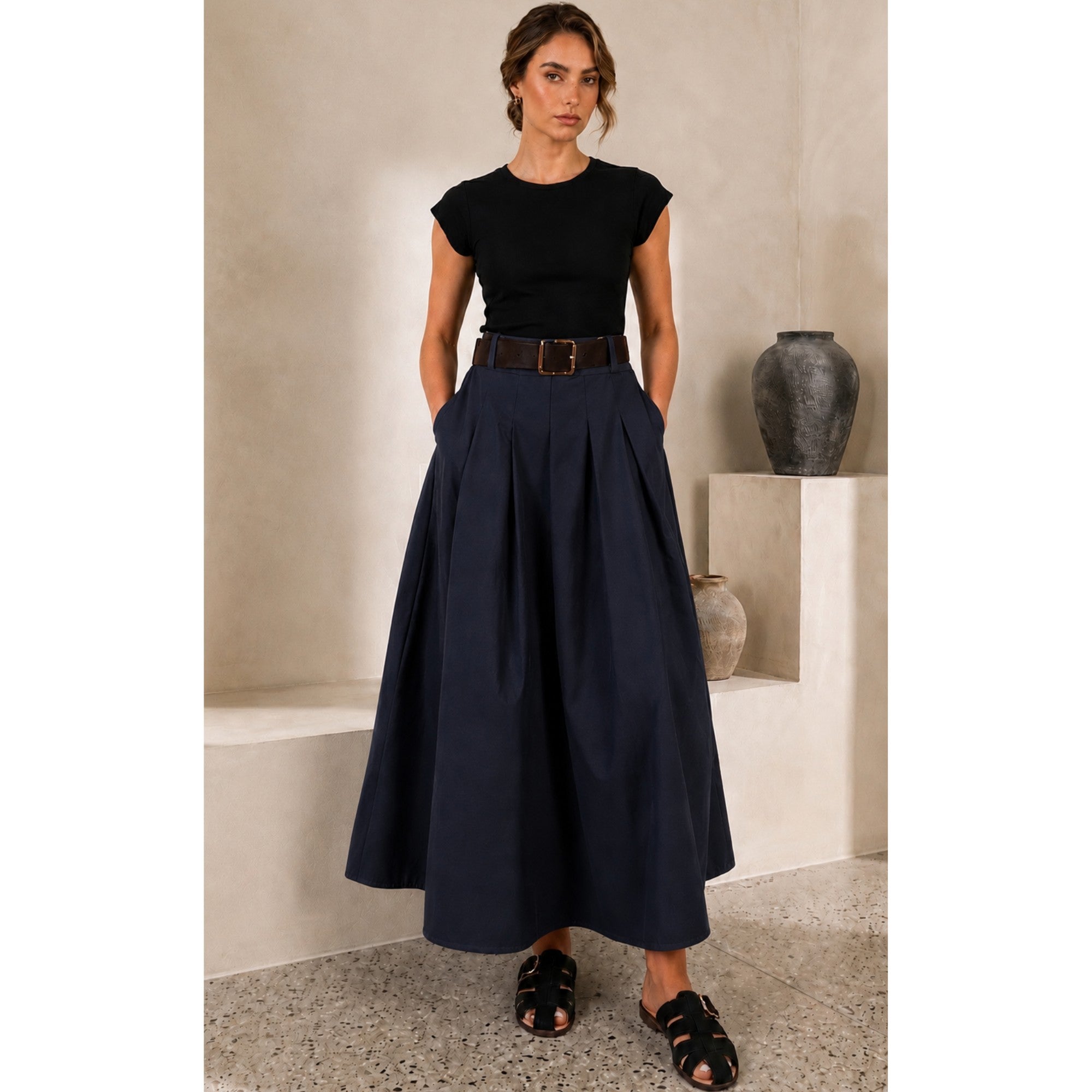 Jupe Longue avec Ceinture