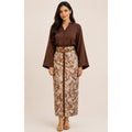 Ensemble jupe brocart marron 3 pièces
