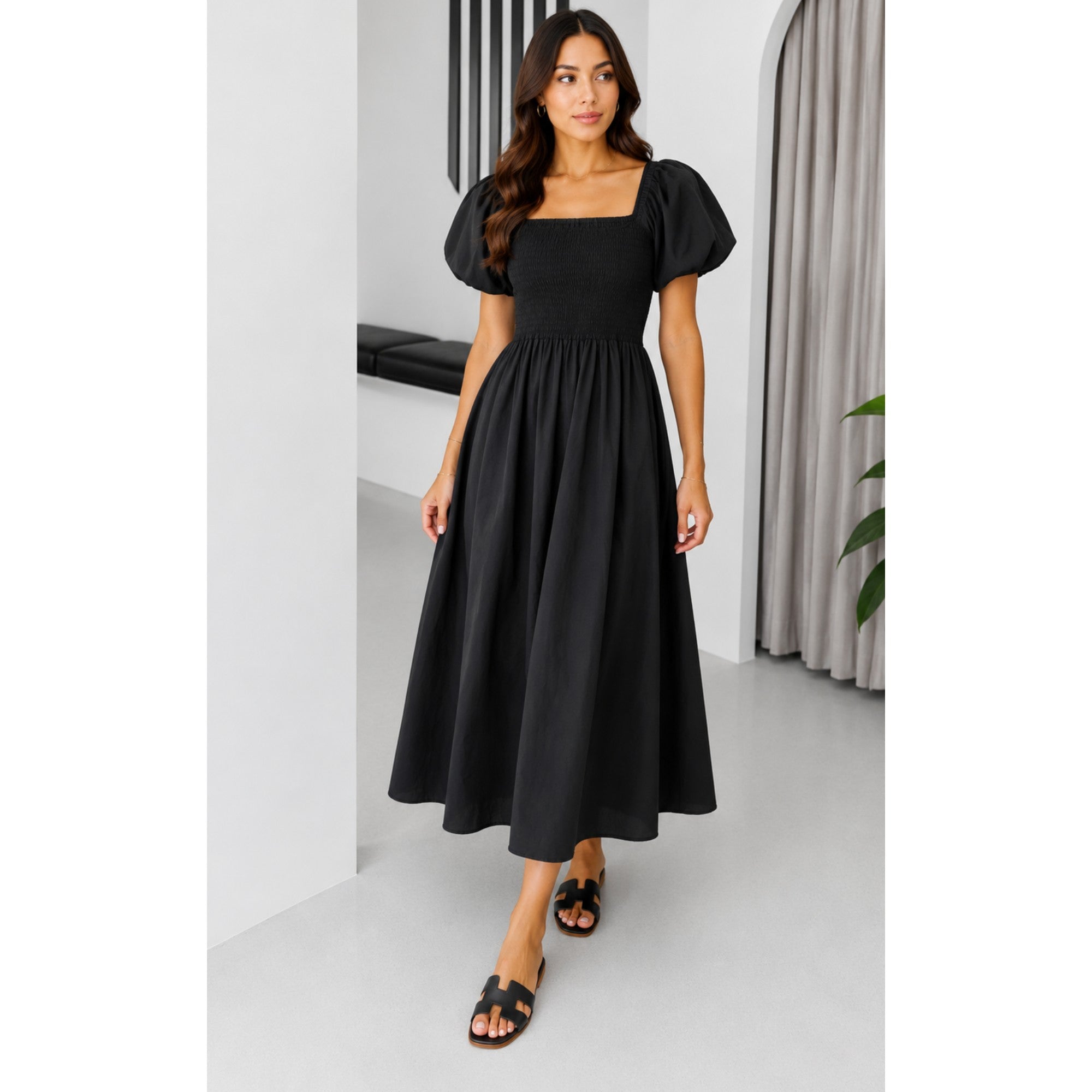 Robe manches bouffantes