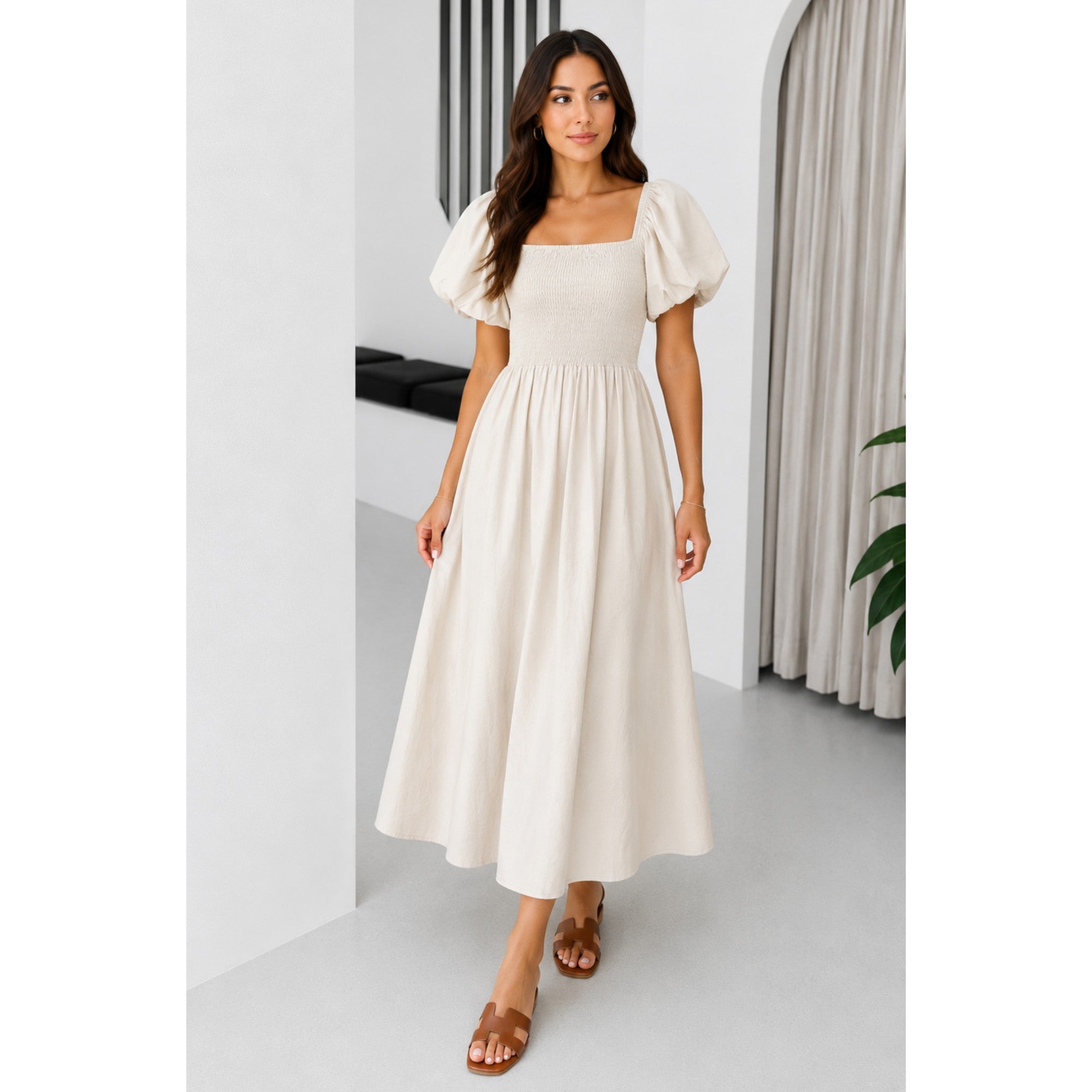 Robe manches bouffantes