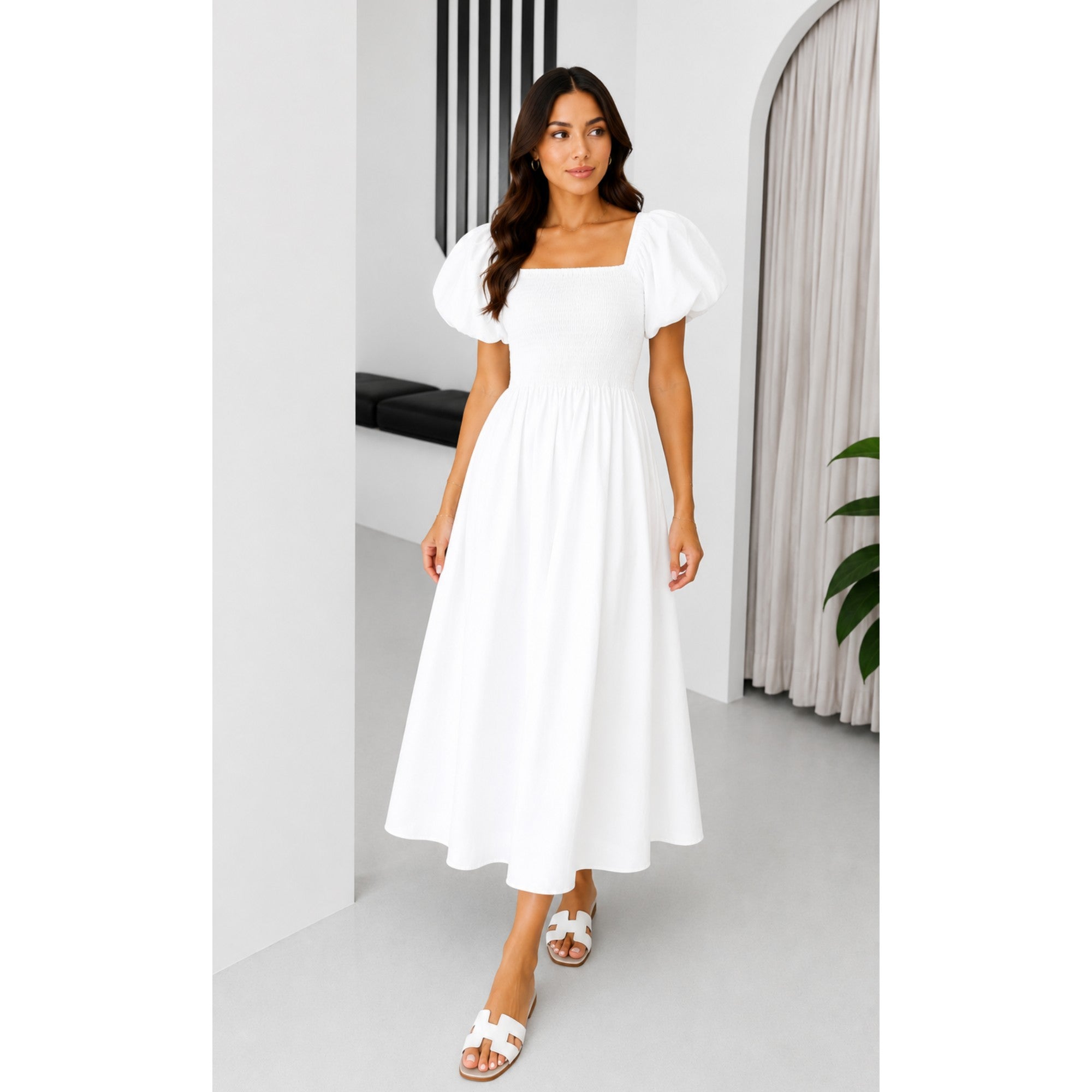 Robe manches bouffantes