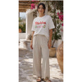 Pantalon fluide effet lin