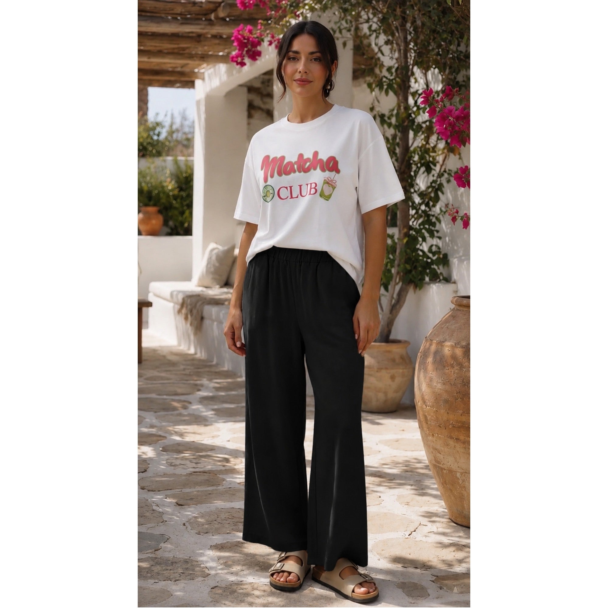 Pantalon fluide effet lin