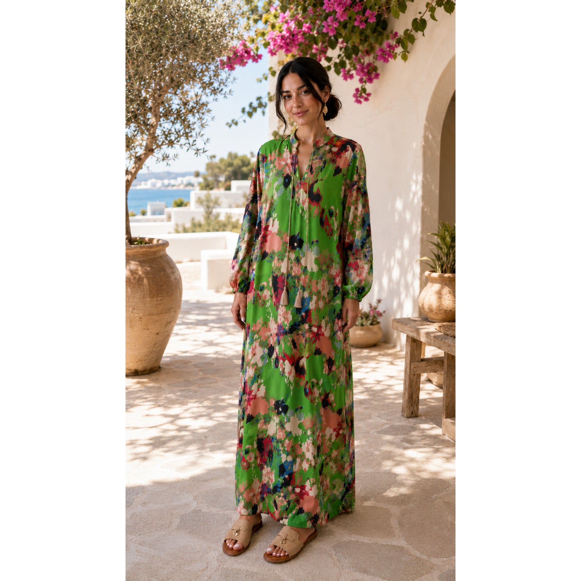 Robe longue imprimée