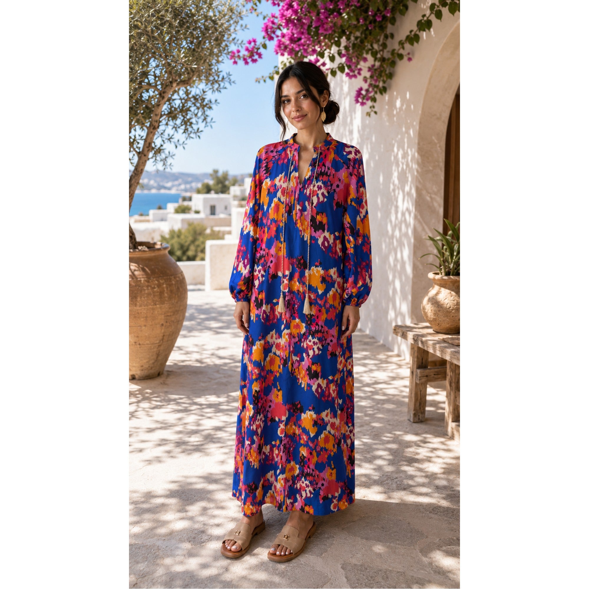 Robe longue imprimée
