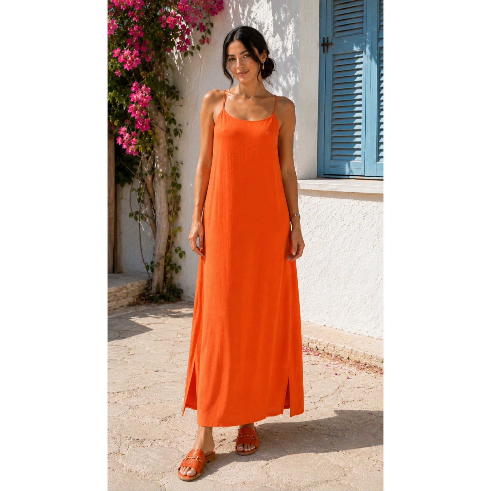 Robe longue à bretelles