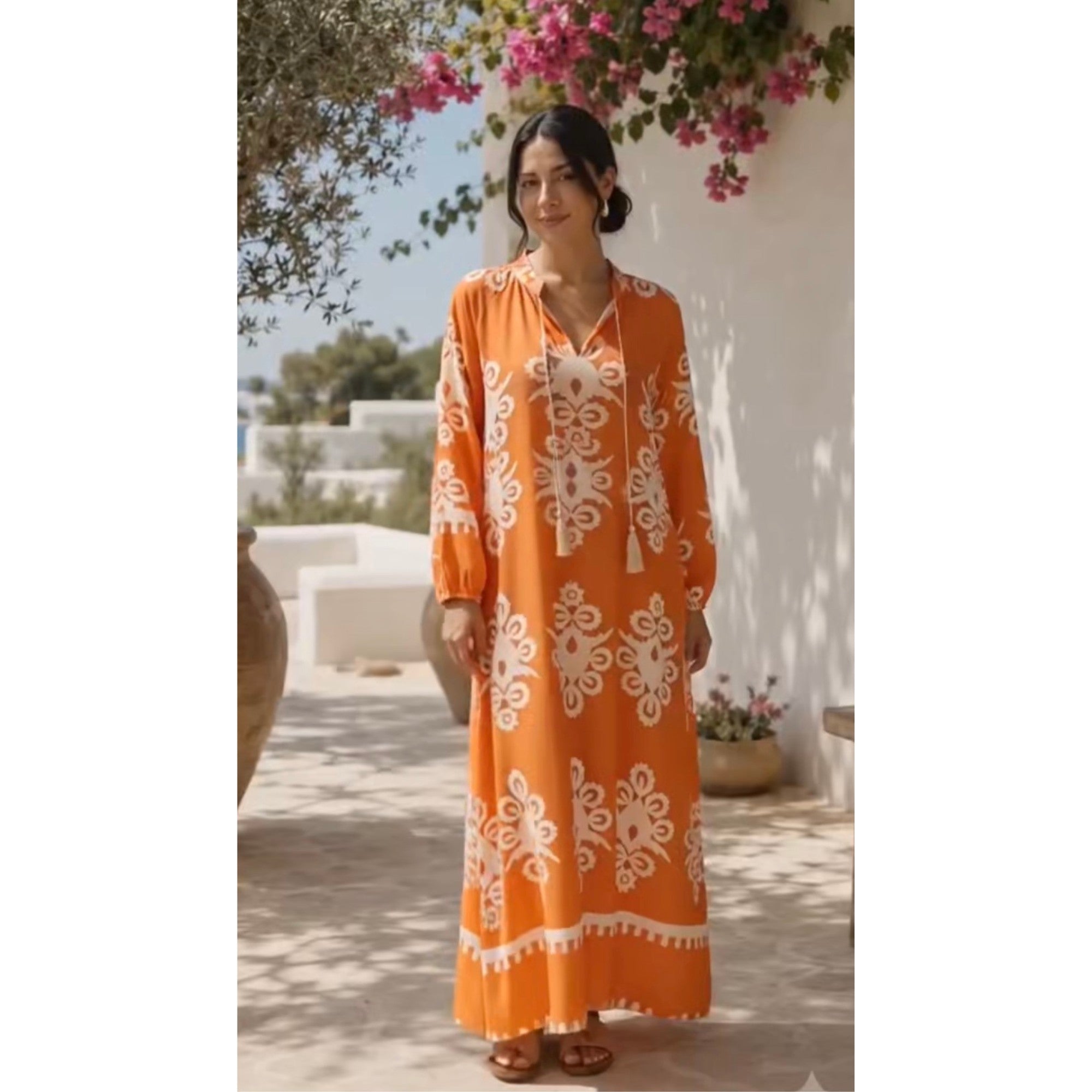 Robe longue imprimée