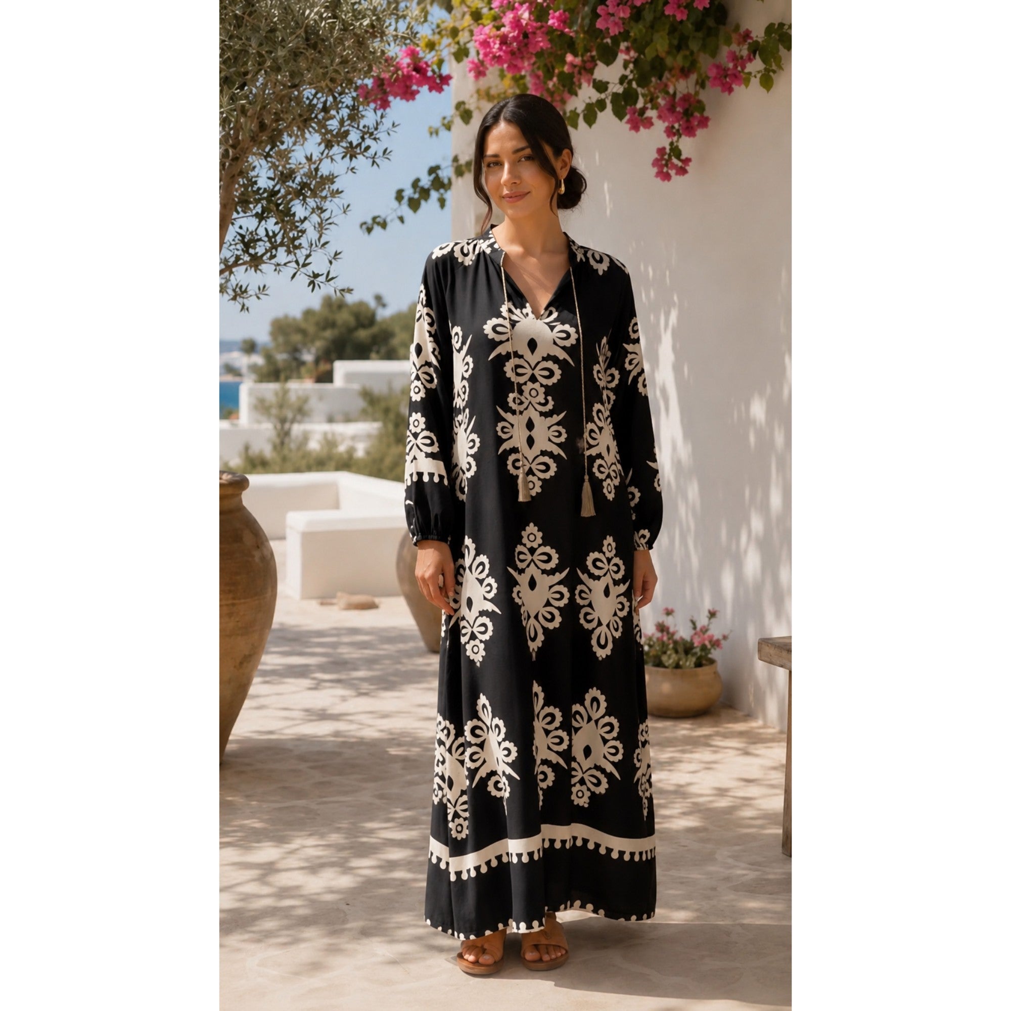 Robe longue imprimée