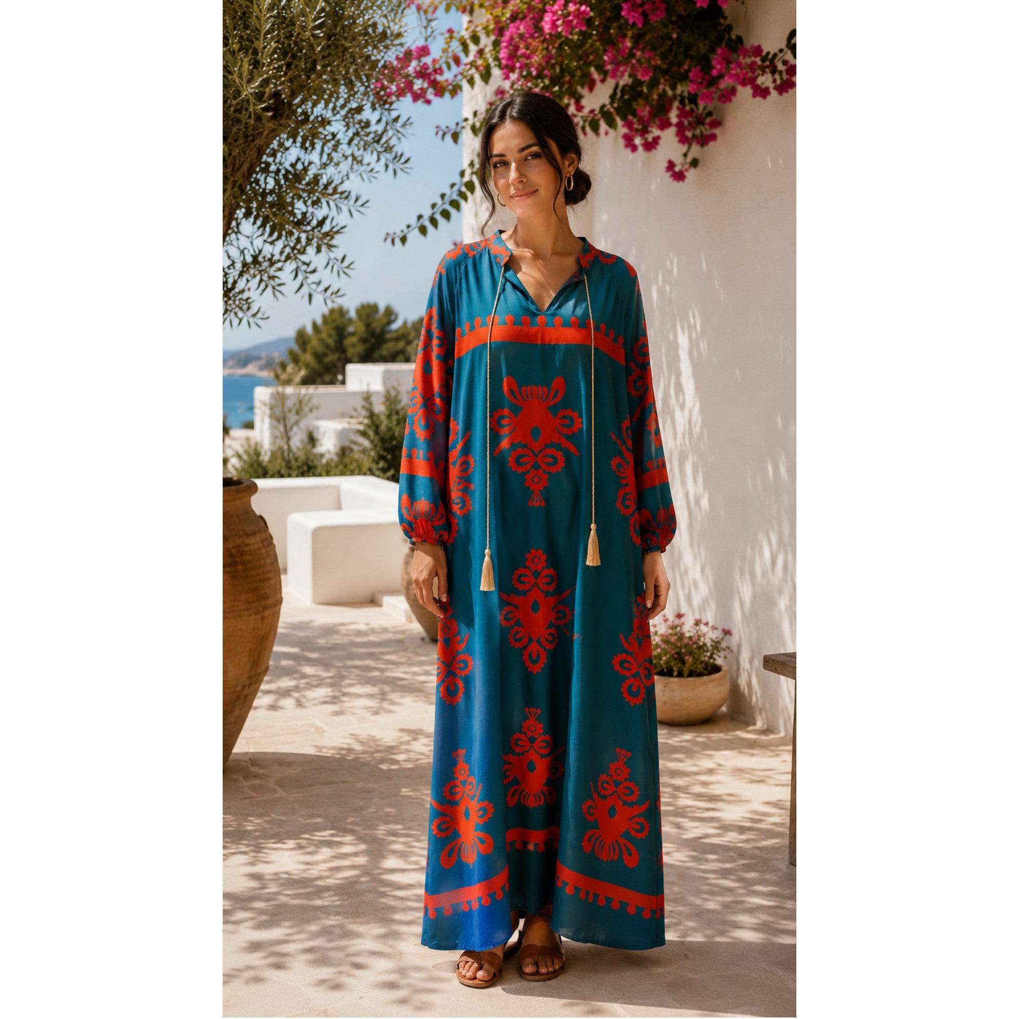 Robe longue imprimée