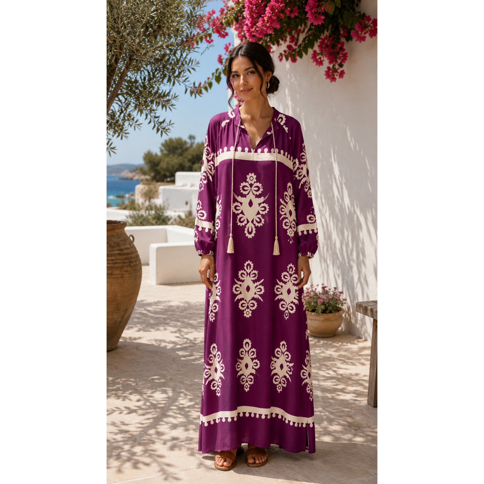 Robe longue imprimée