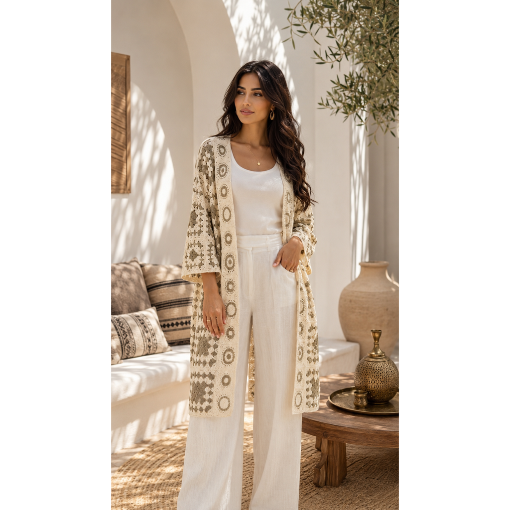 Gilet crochet long