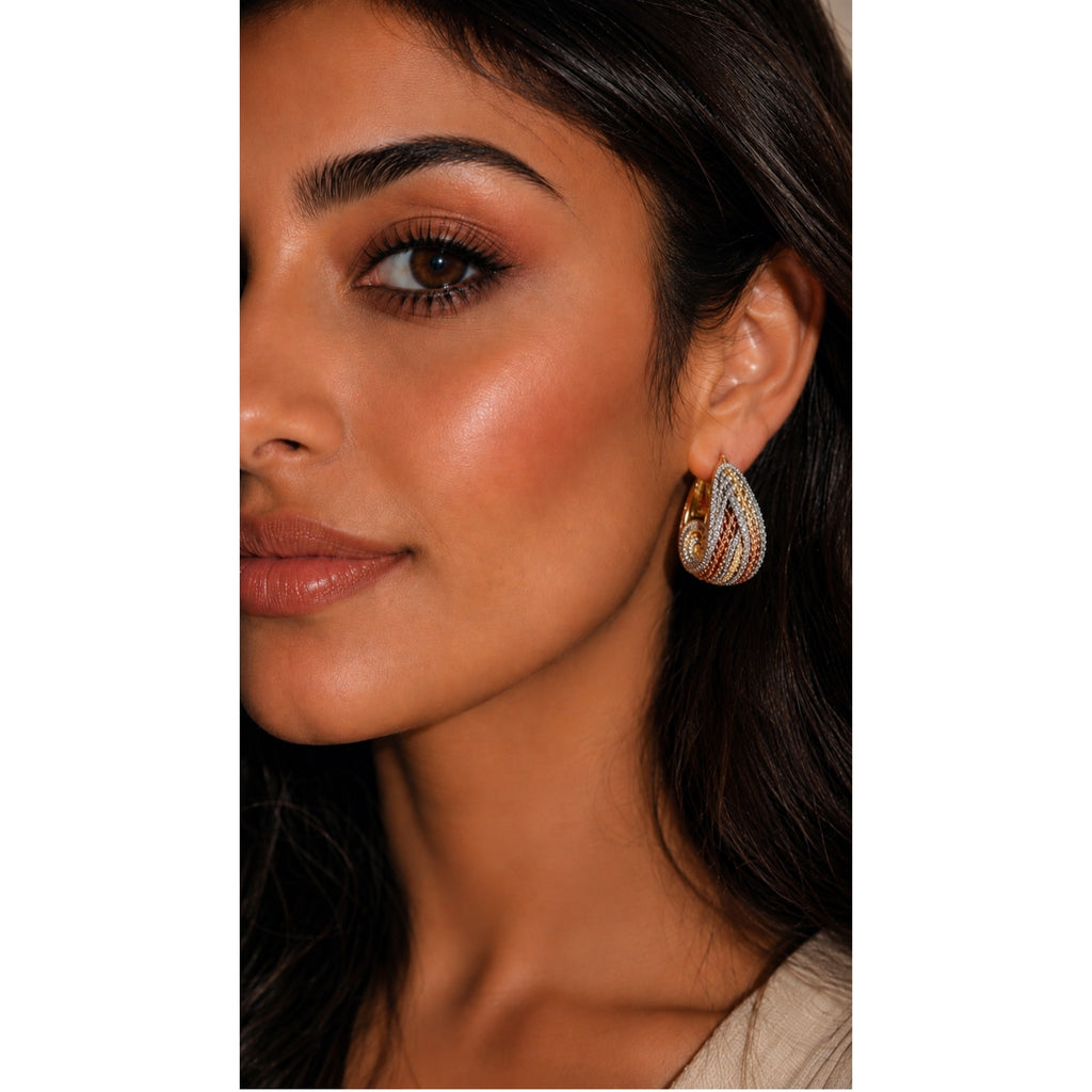 Boucles d’oreilles bicolores