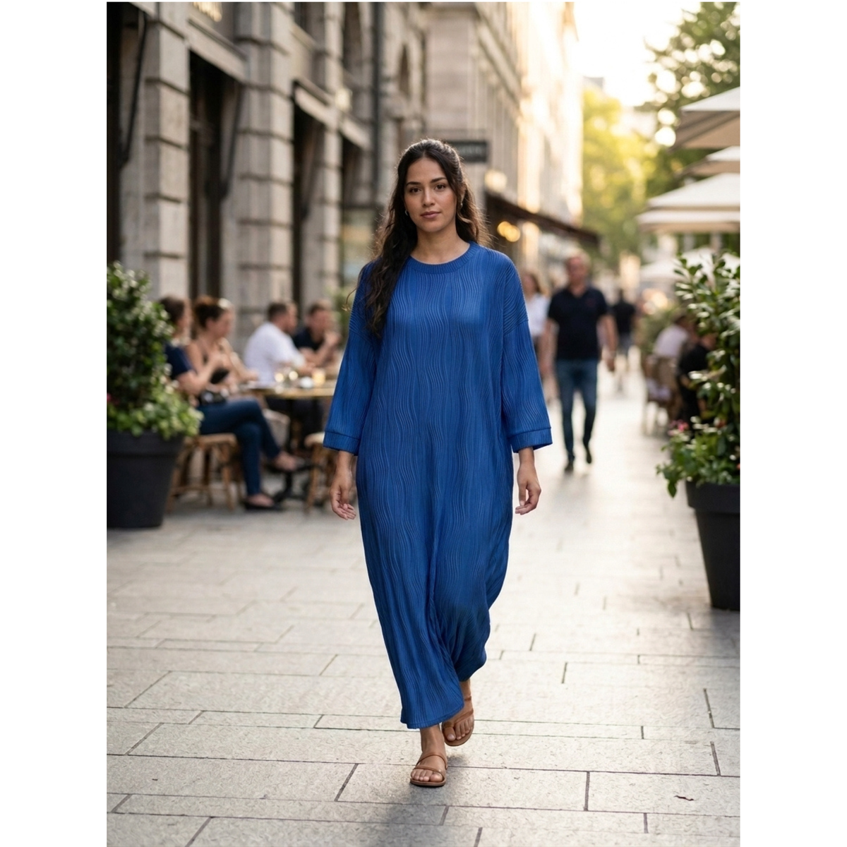 Robe longue texturée