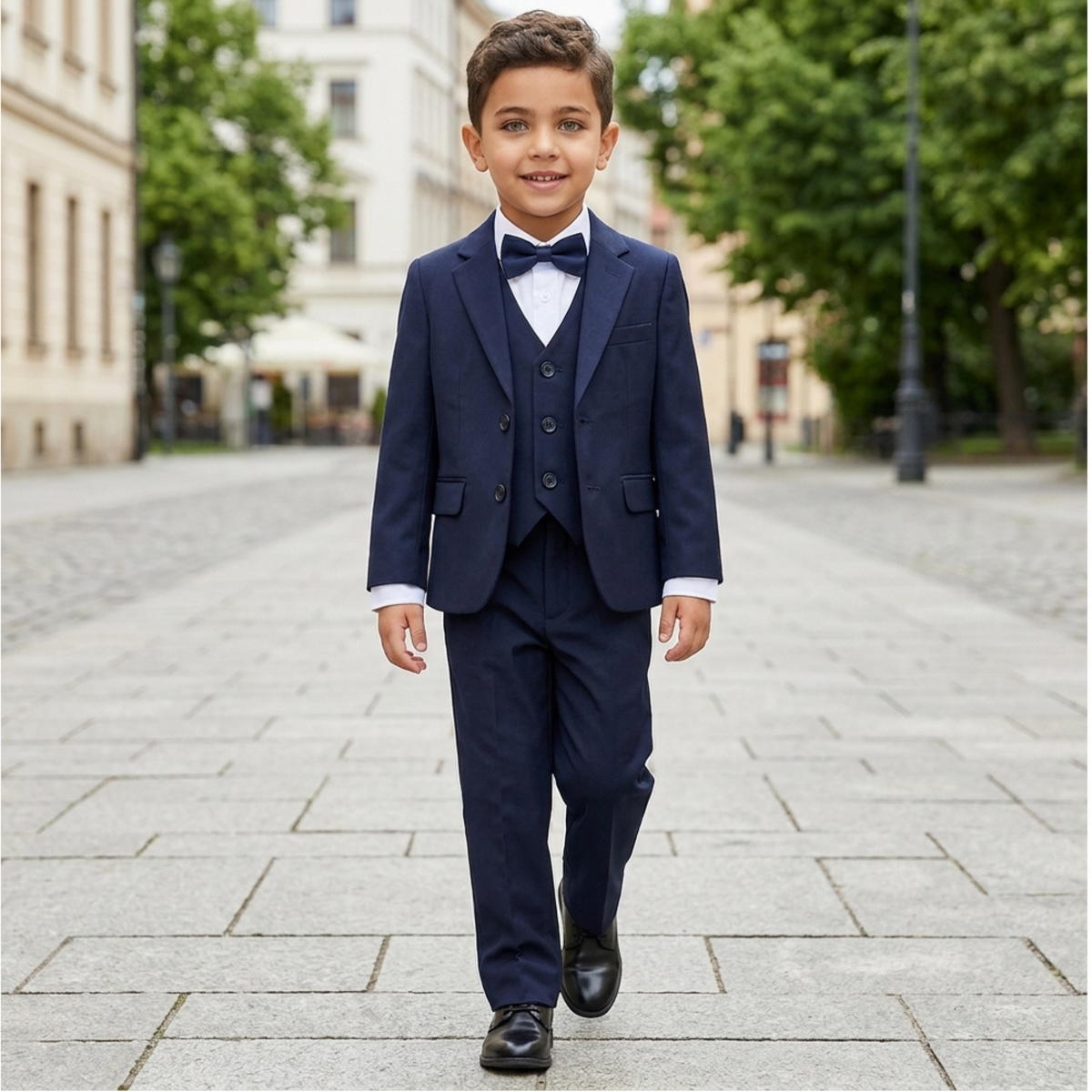 Costume garçon 5 pièces bleu marine – 1 à 14 ans
