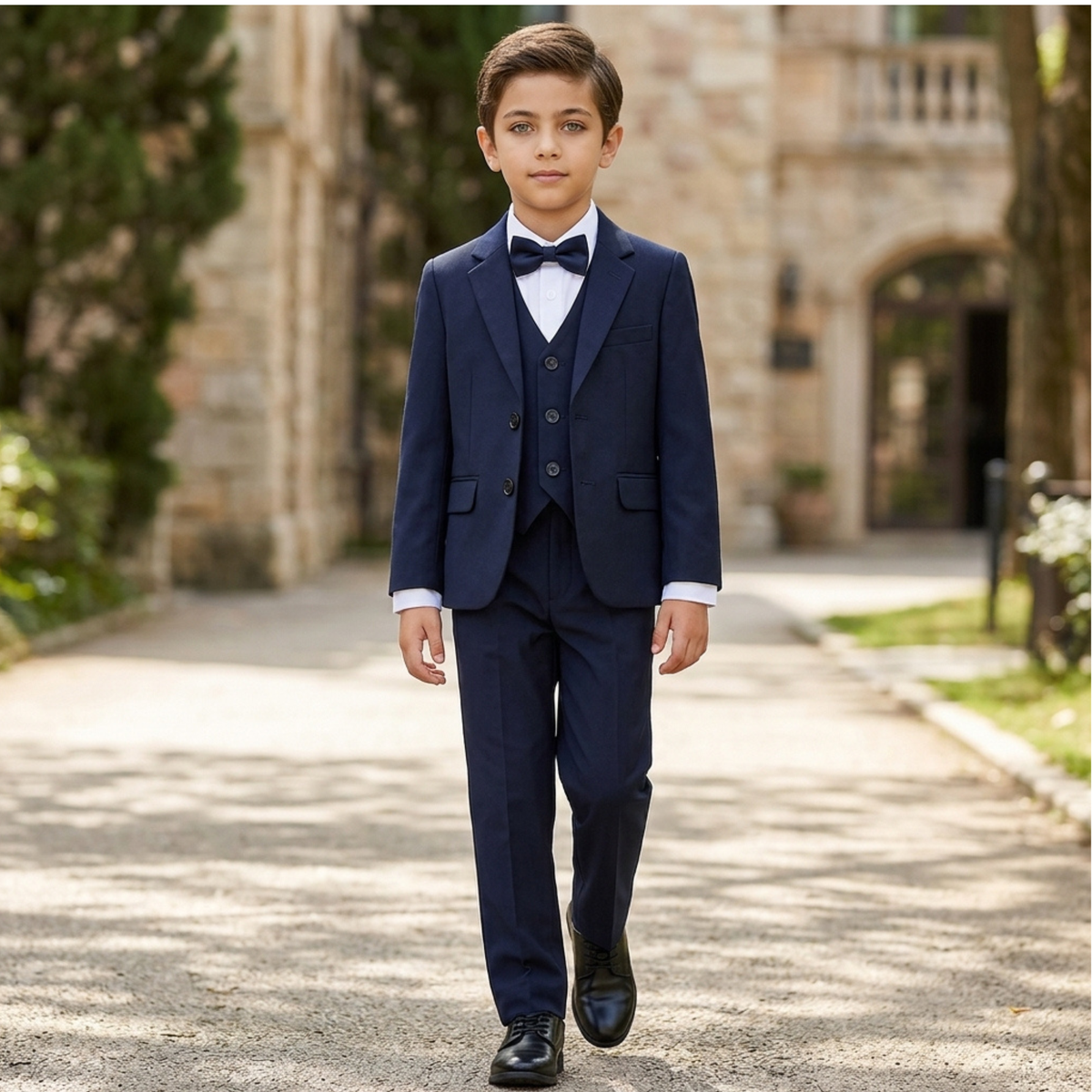 Costume garçon 5 pièces bleu marine – 1 à 14 ans
