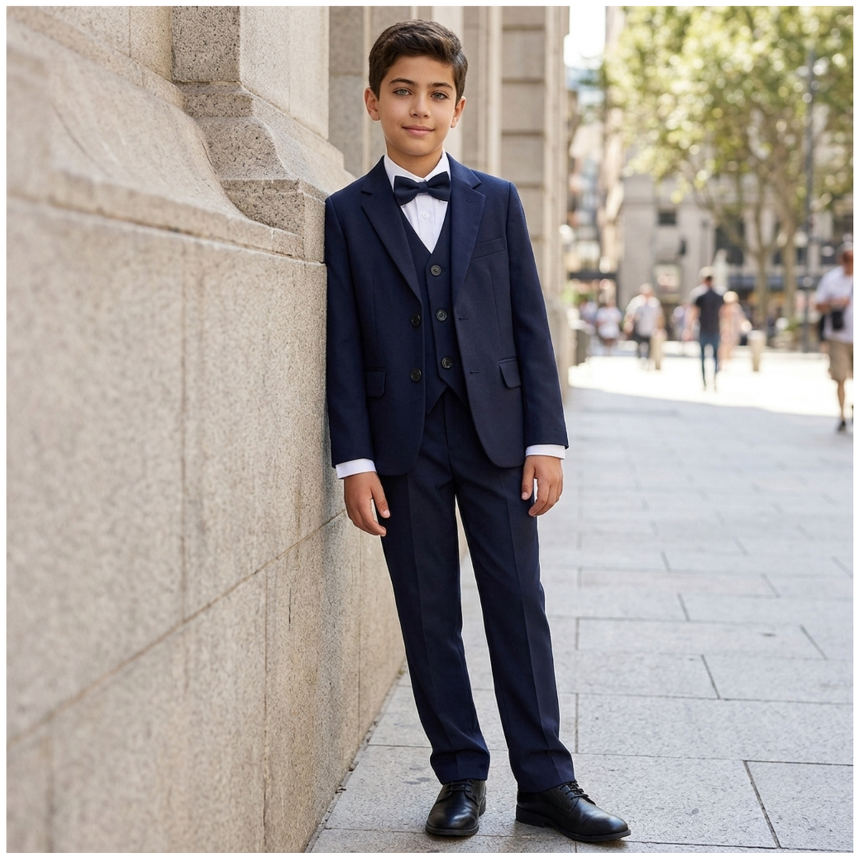 Costume garçon 5 pièces bleu marine – 1 à 14 ans
