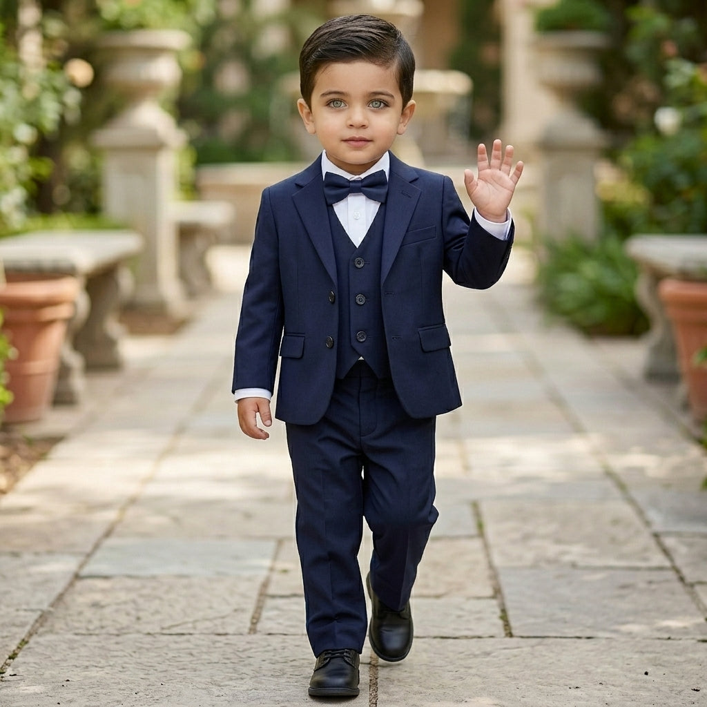 Costume garçon 5 pièces bleu marine – 1 à 14 ans