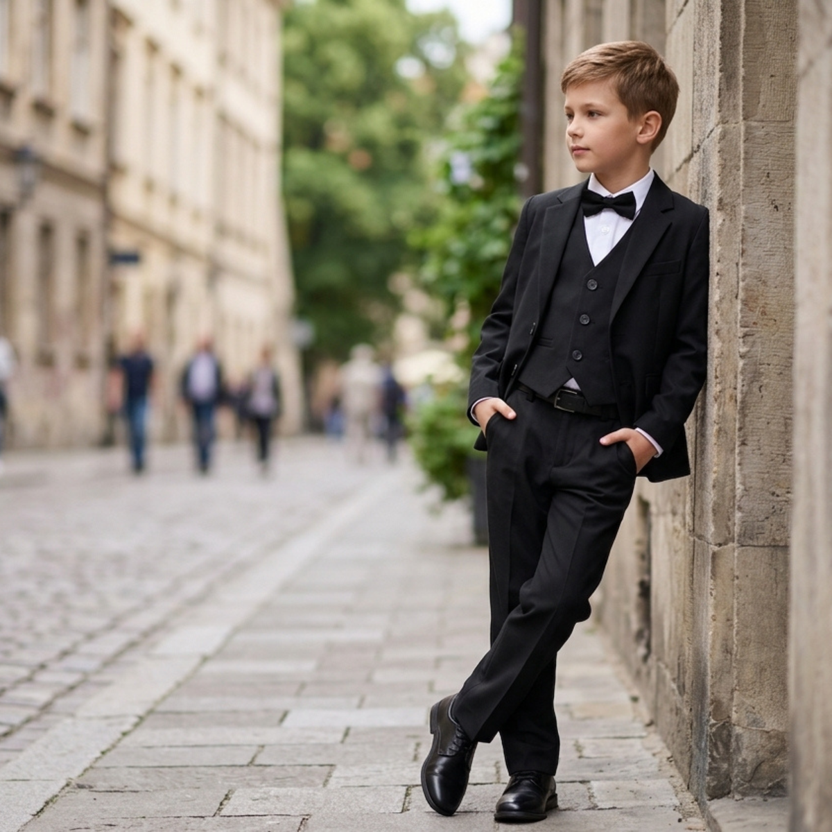 Costume garçon 5 pièces noir – 1 à 14 ans