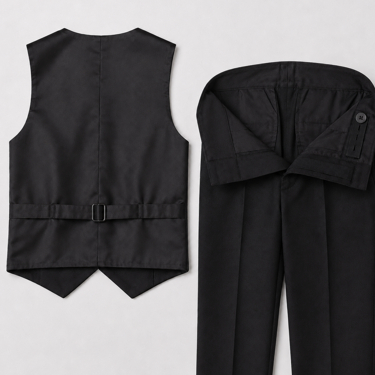 Costume garçon 5 pièces – Style smoking noir – de 1 à 14 ans