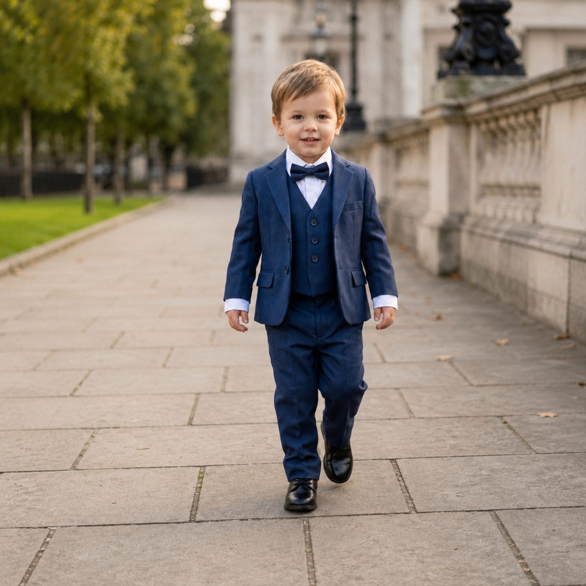 Costume garçon 5 pièces bleu – 1 à 14 ans