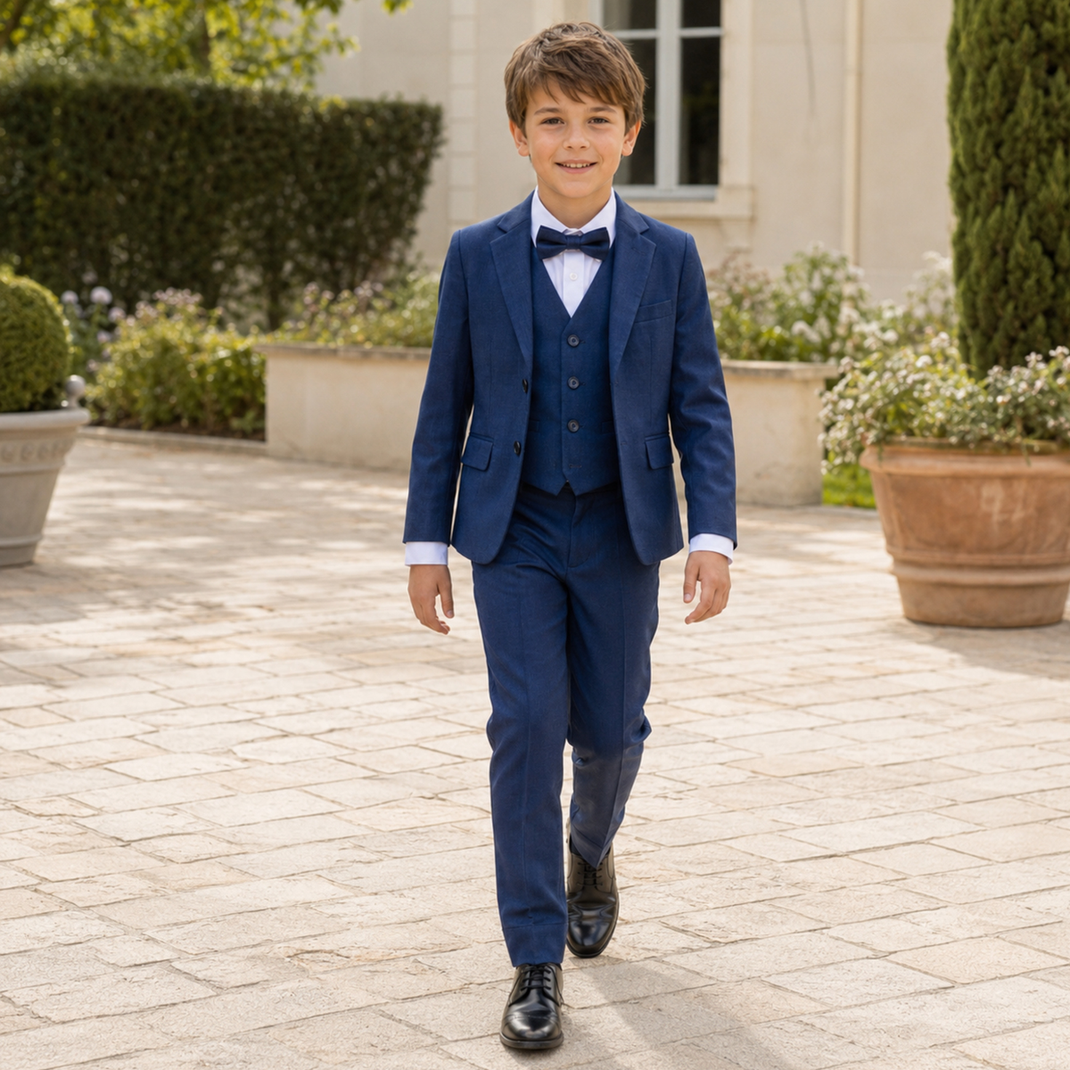 Costume garçon 5 pièces bleu – 1 à 14 ans
