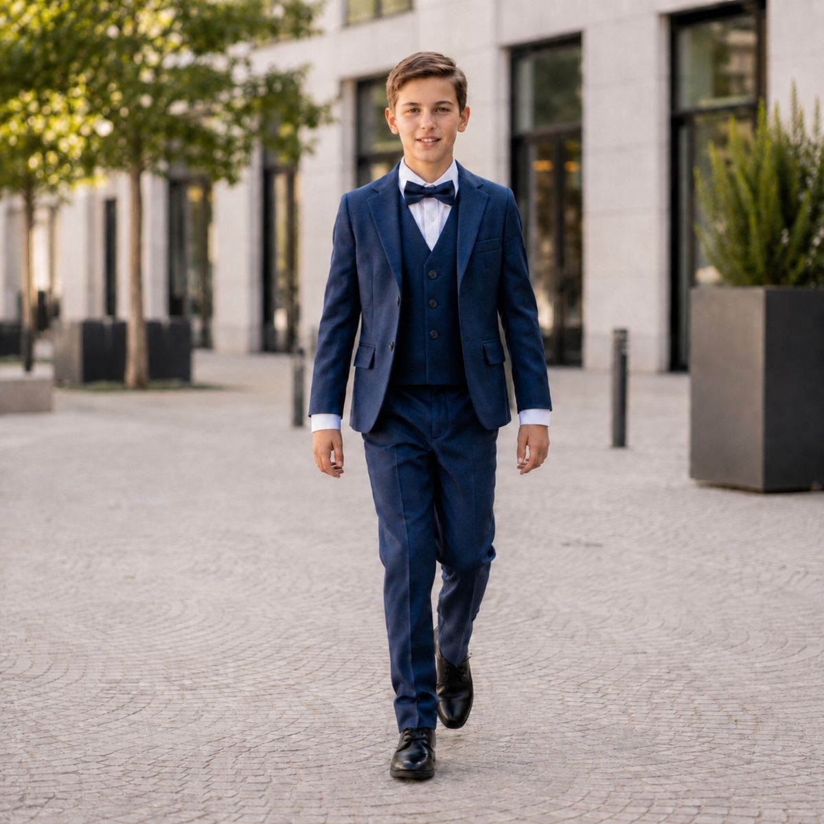 Costume garçon 5 pièces bleu – 1 à 14 ans