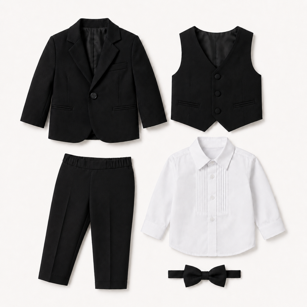 Costume garçon 5 pièces bébé noir 3 mois au 24 mois