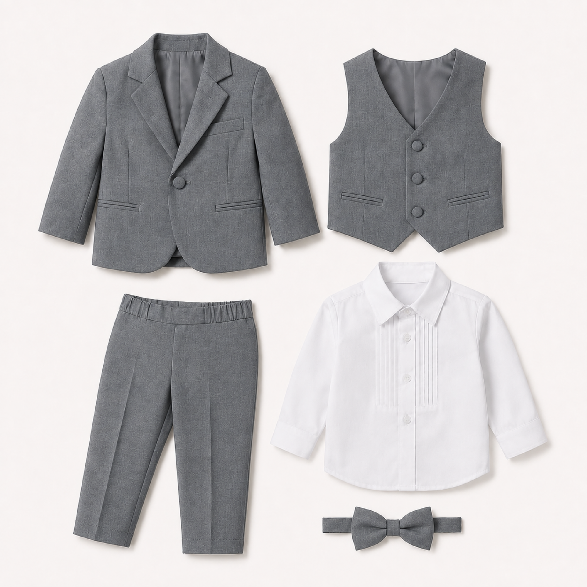 Costume garçon 5 pièces bébé gris 3 mois au 24 mois