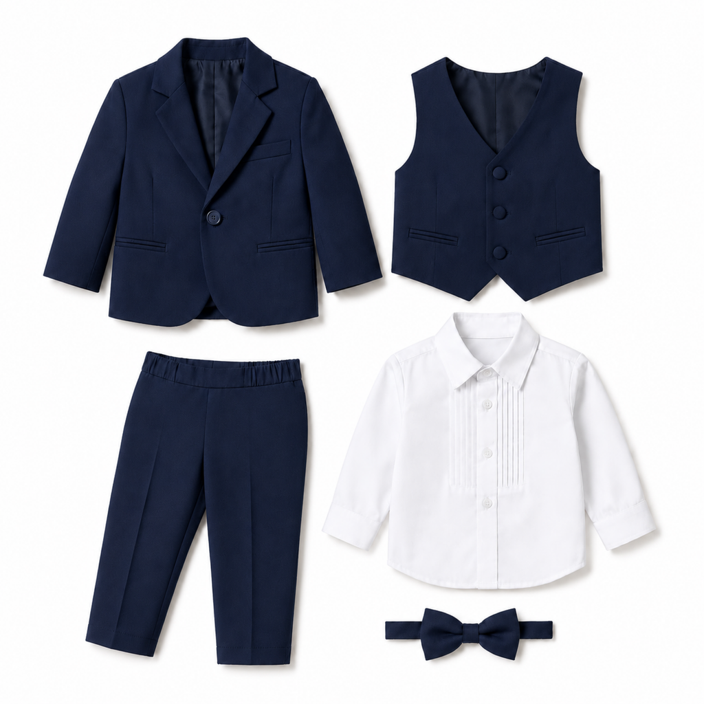 Costume garçon 5 pièces bébé bleu 3 mois au 24 mois