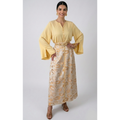 Ensemble jupe brocart jaune foncé 3 pièces