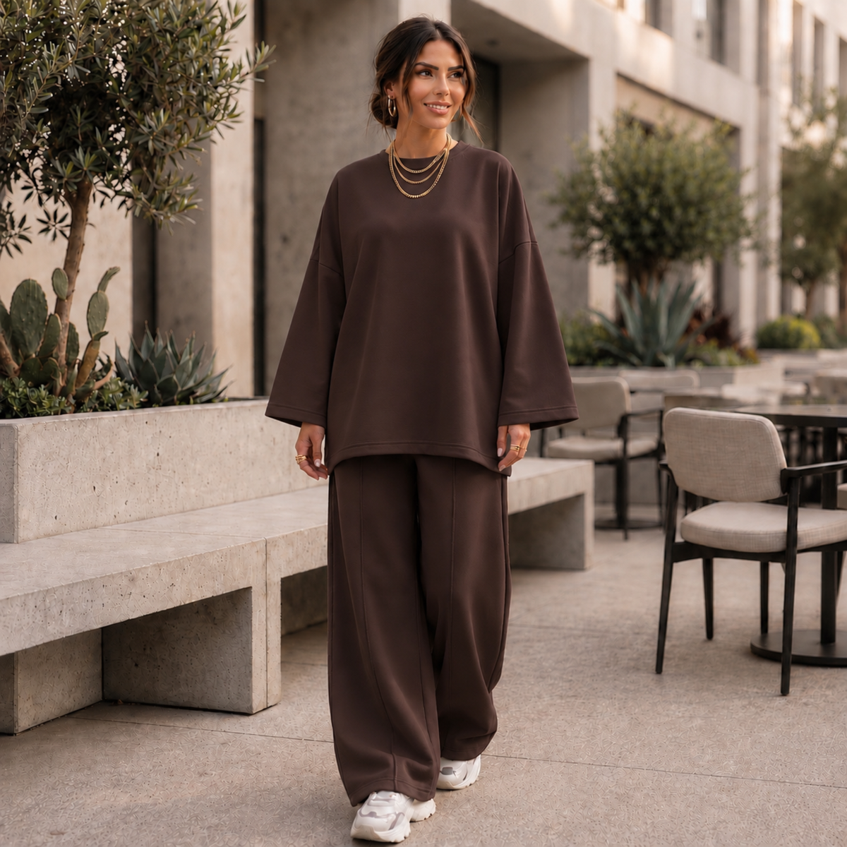 Ensemble oversize manches longues stylé