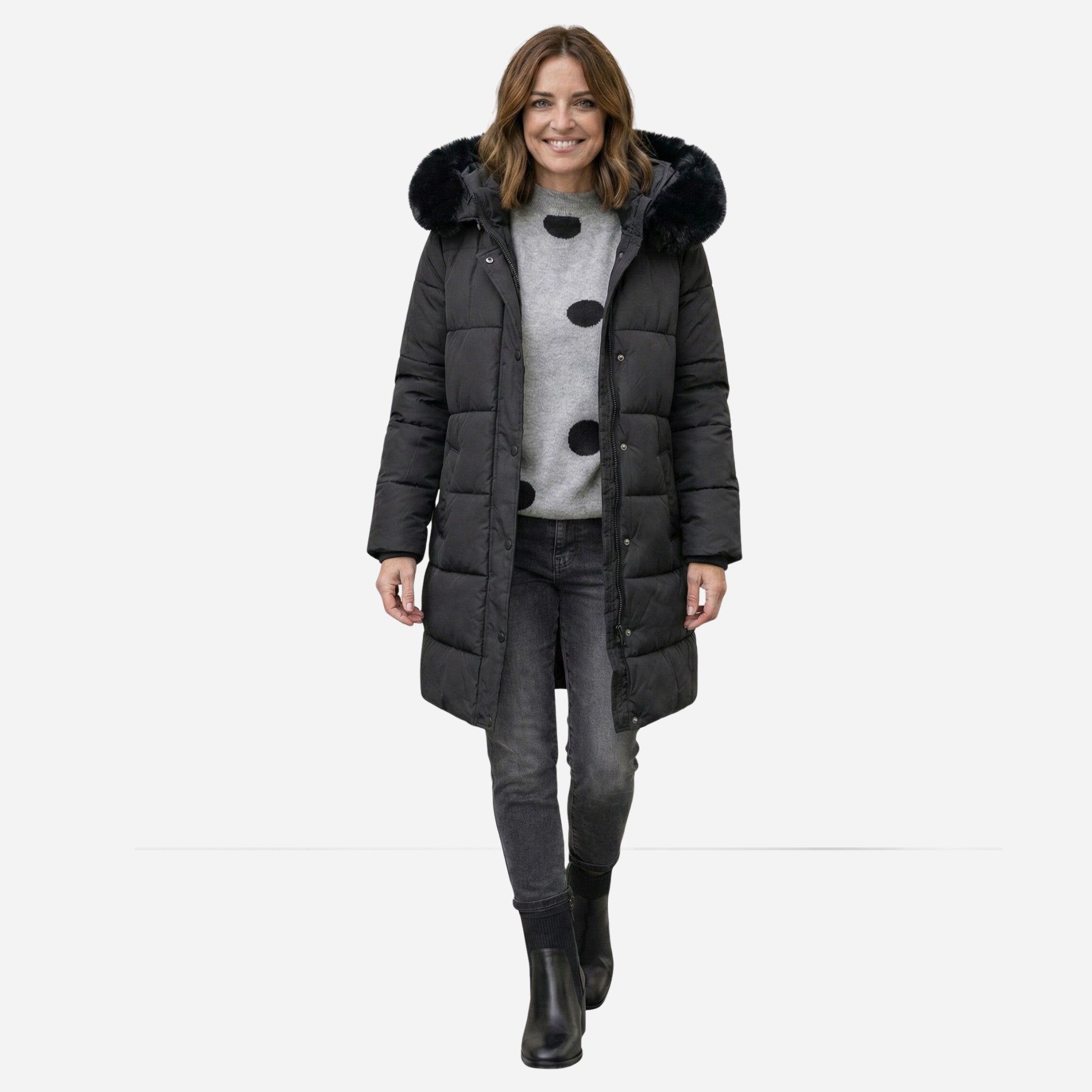 Bottines femme noire en simili cuir