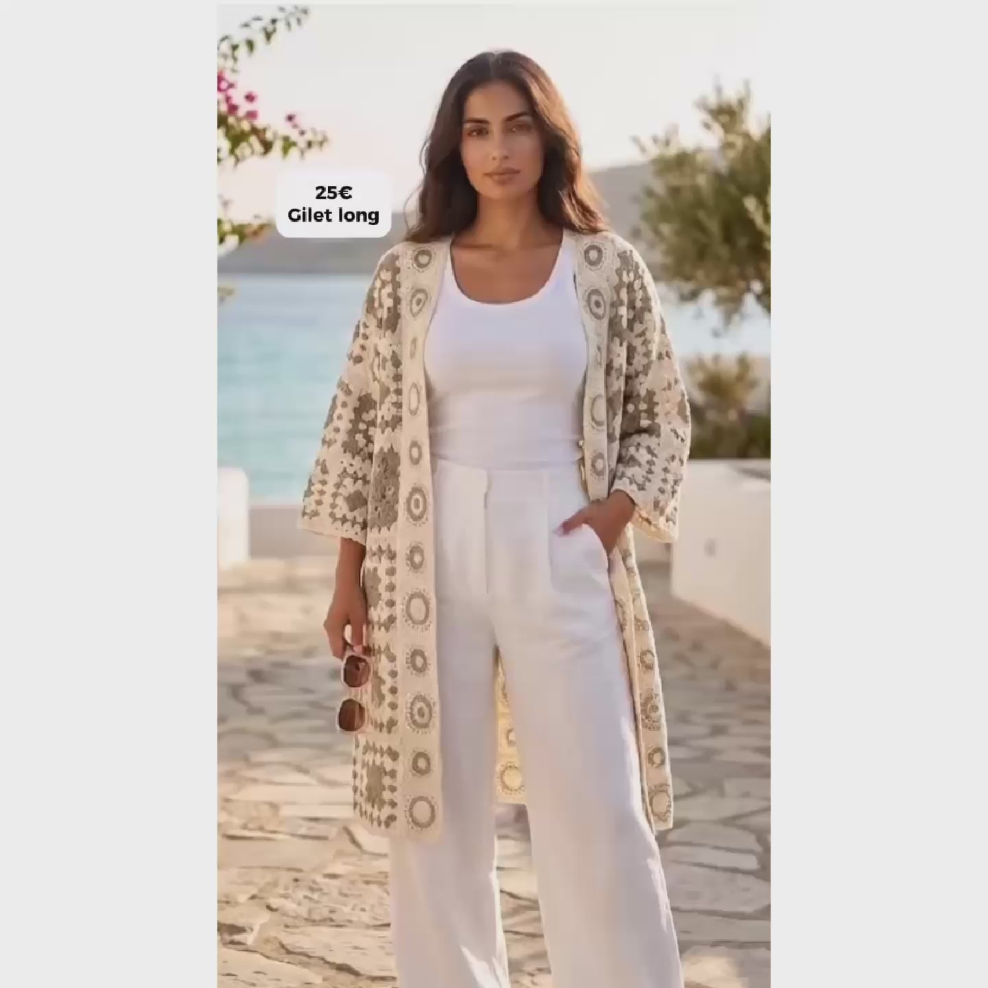 Gilet crochet long