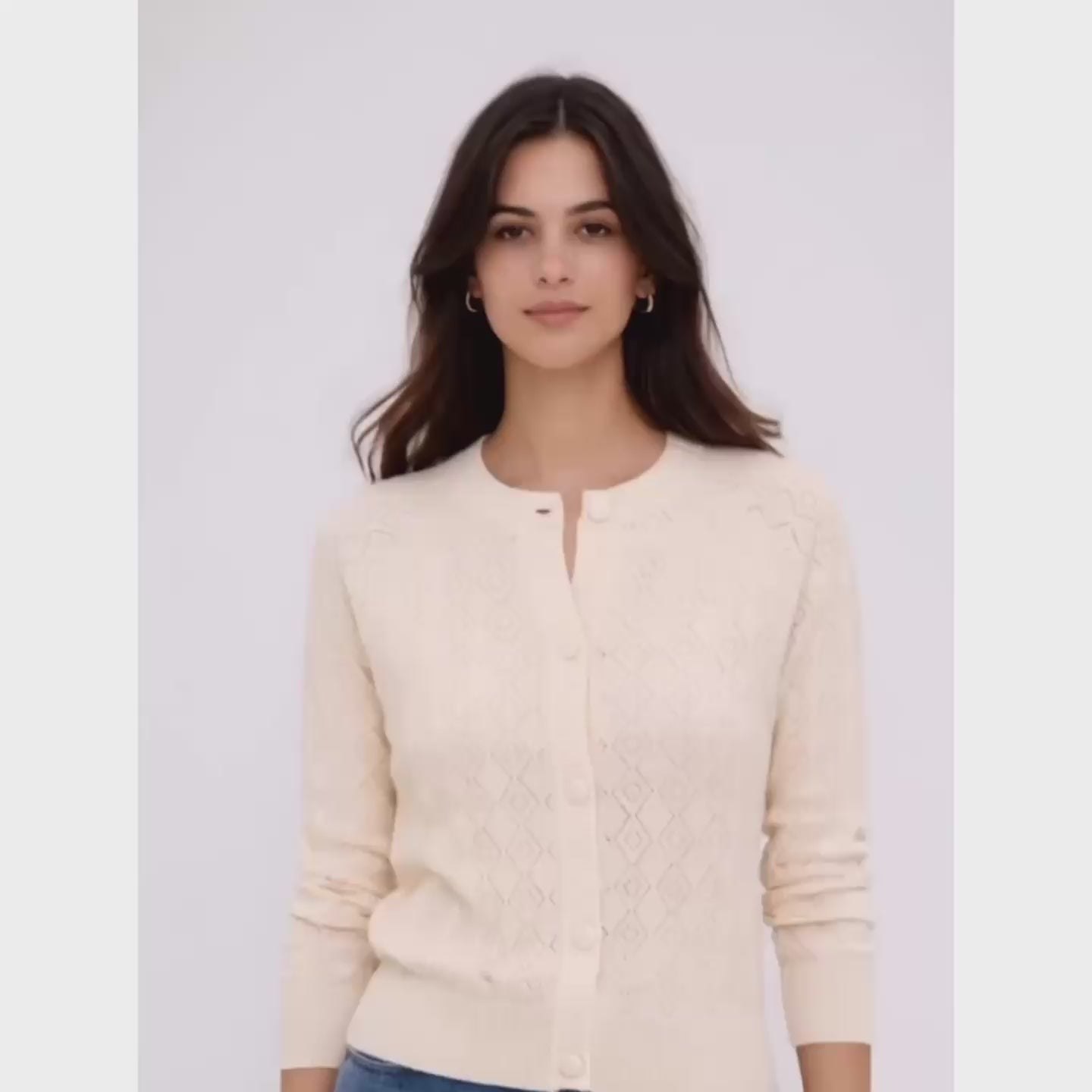 Gilet maille ajourée Boutonné